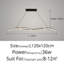 Modern wavy black led pendant light for living room dining room