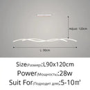Modern wavy black led pendant light for living room dining room