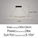 Modern wavy black led pendant light for living room dining room