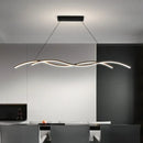 Modern wavy black led pendant light for living room dining room