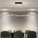 Modern wavy black led pendant light for living room dining room