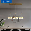 Modern gold triple ring led pendant lights dining room fixture