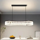 Modern oval black and crystal led pendant lights dining room