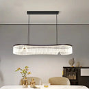 Modern oval black and crystal led pendant lights dining room