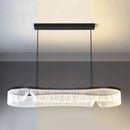 Modern oval black and crystal led pendant lights dining room