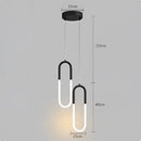 Modern gold u shaped led pendant lights bedroom hanging lamp