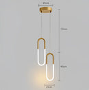 Modern gold u shaped led pendant lights bedroom hanging lamp