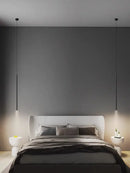 Modern minimalist black led pendant light for bedroom decor