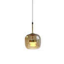 Modern smoked & clear glass led pendant lights for dining room