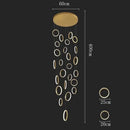 Modern circular gold led pendant lights for dining room