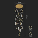 Modern circular gold led pendant lights for dining room
