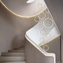 Modern circular gold led pendant lights for dining room