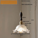 DecorBites™ LED Pendant Lights with Blue Glass & Brass Knob Switch for Modern Home Decor