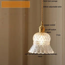 DecorBites™ LED Pendant Lights with Blue Glass & Brass Knob Switch for Modern Home Decor