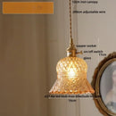 DecorBites™ LED Pendant Lights with Blue Glass & Brass Knob Switch for Modern Home Decor