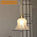 DecorBites™ LED Pendant Lights with Blue Glass & Brass Knob Switch for Modern Home Decor