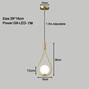 Modern gold teardrop led pendant lights dining room chandelier