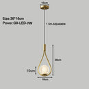 Modern gold teardrop led pendant lights dining room chandelier