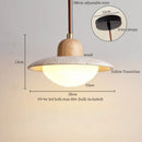 Minimalist bronze and wood led pendant lights bedroom glass lamp