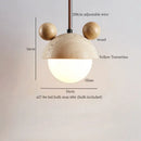 Minimalist bronze and wood led pendant lights bedroom glass lamp