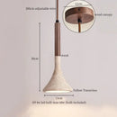 Minimalist bronze and wood led pendant lights bedroom glass lamp
