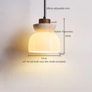 Minimalist bronze and wood led pendant lights bedroom glass lamp