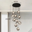 Modern irregular glass led pendant staircase chandelier dining room