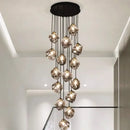 Modern irregular glass led pendant staircase chandelier dining room
