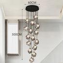 Modern irregular glass led pendant staircase chandelier dining room