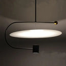 Modern minimalist gray and black pendant light fixture dining room