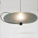 Modern minimalist gray and black pendant light fixture dining room