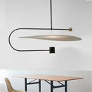 Modern minimalist gray and black pendant light fixture dining room