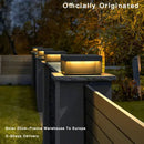 Black square solar decorbites led pillar light courtyard fence cap
