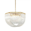 Postmodern gold & silver led chandelier foyer glass tube light