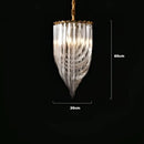 Postmodern gold & silver led chandelier foyer glass tube light