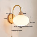 Modern brass and wood led pull chain wall lights for bedroom