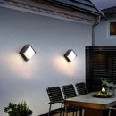 Modern black radar induction wall lamp garden frosted glass light