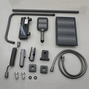 Modern matte black led rain shower set bathroom digital display