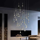 DecorBites™ LED Rain Staircase Chandelier: Modern Nordic Design Indoor Lighting for Bar Island