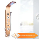Silver rainfall led shower panel with bidet sprayer for bathroom