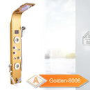 Silver rainfall led shower panel with bidet sprayer for bathroom