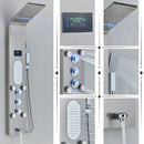 Modern black & brushed led rainfall shower panel bathroom system