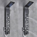 Modern black & brushed led rainfall shower panel bathroom system