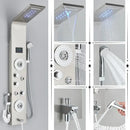 Modern black & brushed led rainfall shower panel bathroom system