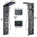 DecorBites™ LED Rainfall Shower Panel System with Temperature Screen & Massage SPA
