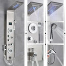 Modern black rainfall shower panel with led temperature screen bathroom