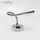Silver and black led reading light bedroom flexible gooseneck lamp