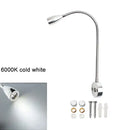 Modern black & silver led reading light bedroom gooseneck desk lamp