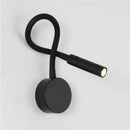 Flexible black & white led reading wall lamp for bedroom study