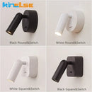 Modern white led reading wall lamp bedroom sconce